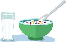 glass and cereal bowl